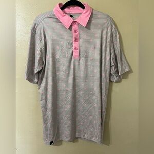 Lafferty Daniels Golf Polo Pink Flamingo Mens Size Large NWT